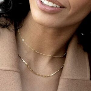 2 GORJANA Chains Designed to layer. Two chains. Choker & link. Gold necklace